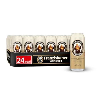 Abbildung von Franziskaner Hefe Weizen Weissbier Dosenbier, EINWEG, / Bier aus München (24 x 0.5 l Dose)