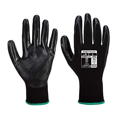 Abbildung von Portwest Dexti Grip Handschuh, Größe: L, Farbe: Schwarz, A320BKRL