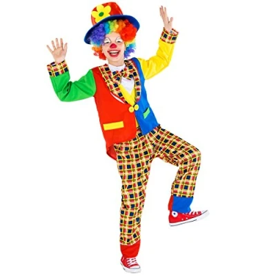 Abbildung von dressforfun Clown Kostüm Kinder Teenkostüm Sockenschuss, Wundervoller Frack mit Knopfverschluss
