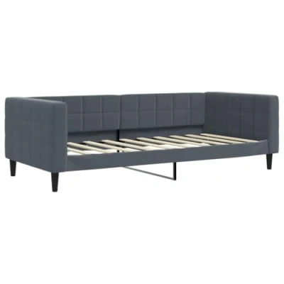 Abbildung von vidaXL Tagesbett, Gästebett ohne Matratze, Bettsofa Schlafsofa für Schlafzimmer Wohnzimmer, Bettgestell Lattenrost Sofa, Modern, Dunkelgrau 90x190cm Samt