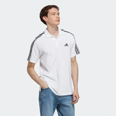 Abbildung von adidas Sportswear Essentails Embroidered Small LOGO Poloshirt, Herren, Größe: Small, White black