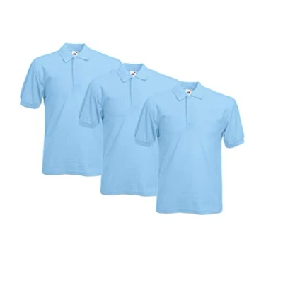 Abbildung von Fruit of the Loom Herren 63 402 0 Polohemd, Pastellblau, L (3er Pack)