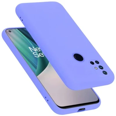 Abbildung von Cadorabo Hülle kompatibel mit OnePlus Nord N10 5G Silikon Handyhülle für Case aus flüssigem stoßfeste dünne TPU Schutzhülle Liquid HELL LILA