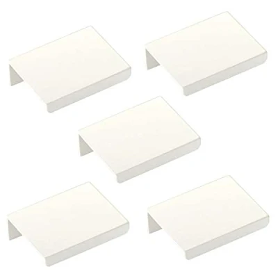 Abbildung von 5 Stück Möbelgriffe Blankett Jane 50 mm weiß Ral 9003 Schrankgriffe Hinterschraubgriffe Schubladengriffe von Sotech