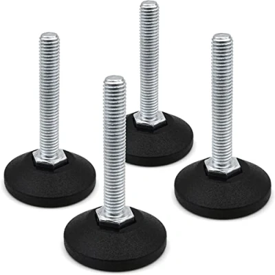 Abbildung von Design61 4X Verstellschraube Justierschraube Ø 38 mm mit verzinkter Stellschraube M8 x 50mm (Fuß drehbar)