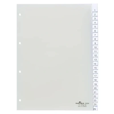 Abbildung von Durable Register A4 mit umschweißten Taben, 25tlg., 1 Stück, transparent, 682419