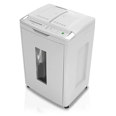 Abbildung von Shredcat 8285 Auto Feed Aktenvernichter, 4 x 10 mm Partikelschnitt (bis 350 Blatt, Sicherheitsstufe P 4, DSGVO konform, vernichtet Kreditkarten, CDs)
