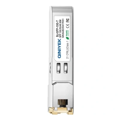 Abbildung von QINIYEK 10GBase T SFP+ Transceiver, 10G RJ45 Kupfer kompatibel für Cisco SFP TS, Ubiquiti UniFi UF 10G, Netgear AXM765, Mikrotik, Fortinet, Supermicro, bis zu 30 m (1 Stück)