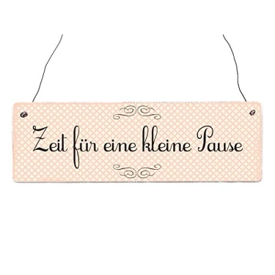 Abbildung von Interluxe Türschild Holzschild Zeit FÜR EINE KLEINE Pause Shabby Geschenk Dekoration