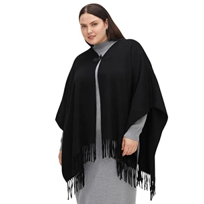 Abbildung von Sheego Cardigan &quot;Große Größen&quot;, im Cape Stil, mit Fransen und Knebelverschluss
