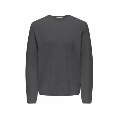 Abbildung von Only &amp; Sons Normal Geschnitten Rundhalsausschnitt Strickpullover, Herren, Größe: Small, Grau
