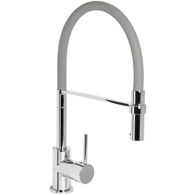 Abbildung von CORNAT Spültischarmatur &quot;Druckgusskörper, chrom 360 schwenkbarer Silikon Auslauf&quot;, Mit Brause Arretierung/ Hochdruck Armatur/ Küchenarmatur /Wasserhahn