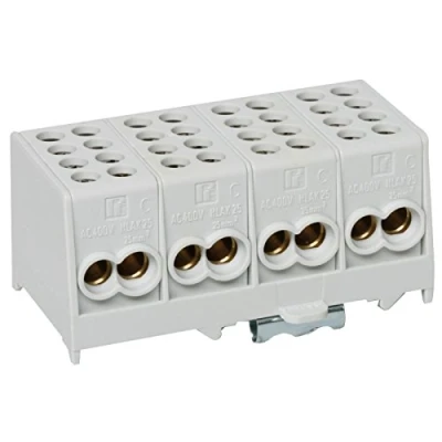 Abbildung von Hauptleitungs Abzweigklemme grau Block 2 Eingänge 25 mm² Ausgänge 16 mm², 4 polig