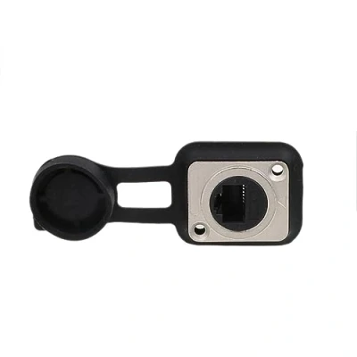 Abbildung von HangTon RJ45 Koppler Cat6 Cat5e Ethernet Netzwerk Wasserdichter Stecker, D Typ Inline Kabel Chassis Panel Buchse zu Verlängerung, IP65 Bulkhead Pass Through