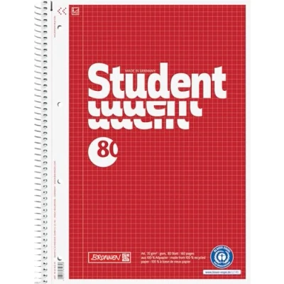 Abbildung von BRUNNEN Collegeblock Student, A4 kariert, 80 Blatt, 4 fach Lochung