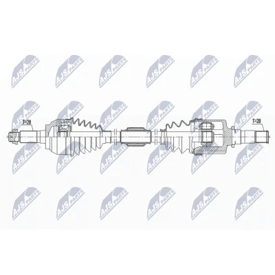 Abbildung von NTY NPW MZ 062 Antriebswelle Vorderachse links 639 MAZDA: 3 Hatchback, 5, Limousine