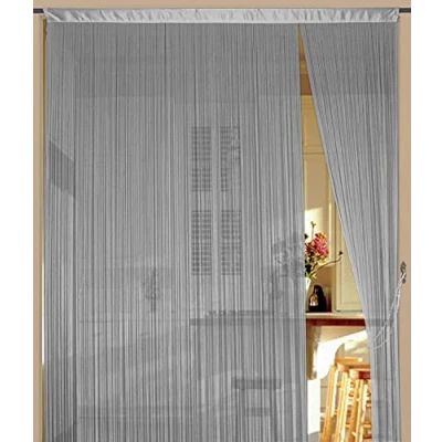 Abbildung von Kaikoon Fadenvorhang Vorhang Fadenstore Fadengardine Messe 90 cm x 240 Silber