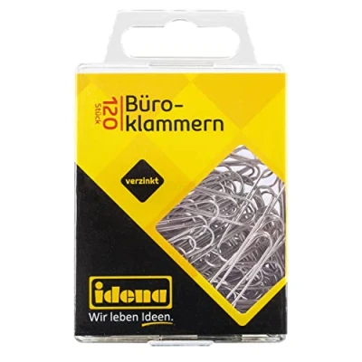Abbildung von Idena 334030 Büroklammern, 120 Stück, verzinkt