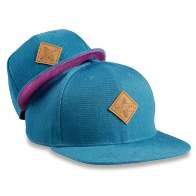 Abbildung von Soulbuddy Cap Herren Kinder 2er Set Familien Outfit Vater Sohn Partnerlook Mama Tochter Papa Geschenk Petrol Lila One Size und Kids M