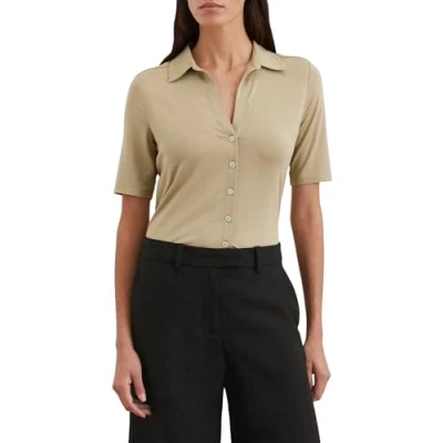 Abbildung von Marc O&#039;Polo Blouse Short Sleeve Classic FIT Hemdbluse, Damen, Größe: XL, Summer sand