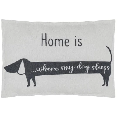 Abbildung von David Fussenegger Hundebett Dackel Home is M, L Oliv für Welpen alle Hunde Hundekissen Zuhause Reisen wendbar waschb