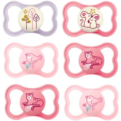 Abbildung von MAM Day &amp; Night Air Silikon Schnuller 6 16 Mo. // 6er Set inkl. 3 Sterilisiertrasportboxen
