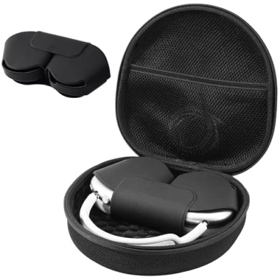 Abbildung von ProCase Kopfhörer Tasche Headphone Case für AirPods Max 2020 mit 2 Intelligenten Silikonabdeckungen, Reisetasche Tragetasche Headset Hülle Etui Schattenschwarz