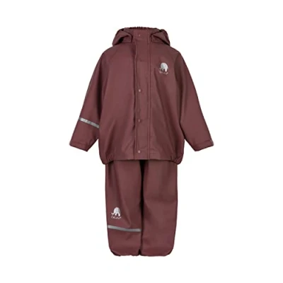 Abbildung von CeLaVi Unisex Kinder Basic PU rain Set Regenjacke, Rose Brown, 140