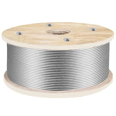 Abbildung von VEVOR 152mx4,8mm Drahtseil 1x19 Konstruktion Stahlseil T316 Edelstahl Polierte Oberfläche Drahtkabel 1905,1kg Bruchfestigkeit Edelstahlseil für Wäscheleinen Treppengeländer Gartenzäune Schiffsbau
