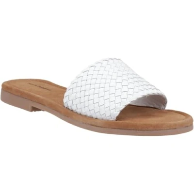 Abbildung von Hush Puppies Hetty Slide Leder Damenweiße Sandalen