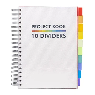 Abbildung von Pukka Pad B5 Projekt buch mit 10 wiederverwendbaren Trennblätter zur Organisation 200 perforierte Blätter 80GSM liniert Papier Notizbuch für Schule, Büro und Zuhause Weiß, 190 x 250mm