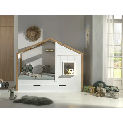 Abbildung von Vipack Kinderbett &quot;Babs&quot;, (Made in Europe), Hausbett mit Lattenrost, wahlweise Bettschublade