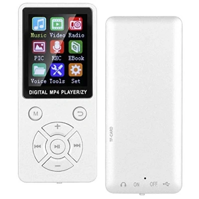 Abbildung von MP3 Player/MP4 Player, 1,8 Zoll FM Radio Multifunktions Trinkspieler 8G Bluetooth Unterstützung 32G Speicherkarte Taktikschaltflächen mit acht Diagrammen(Weiß)
