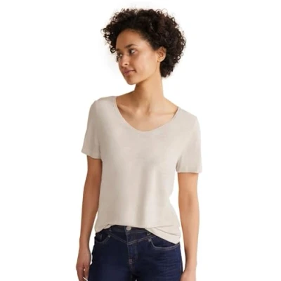 Abbildung von Street One Basic Tshirt basic, Damen, Größe: 42, Beige