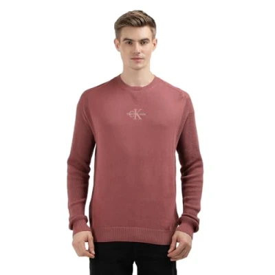 Abbildung von Calvin Klein Jeans Monologo Strickpullover, Herren, Größe: Small, Apple butter