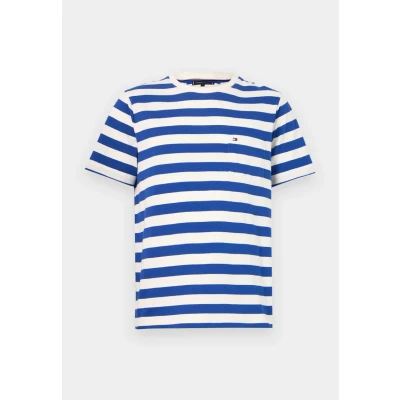 Abbildung von Tommy Hilfiger Essential Solid Pocket TEE Tshirt basic, Herren, Größe: Small, Wedge blue/ivory petal