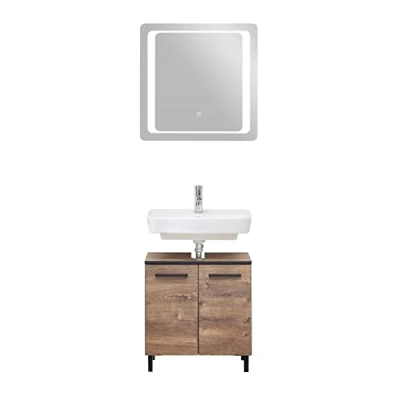 Abbildung von Pelipal Quickset 374 Badmöbel Set, Holzwerkstoff, Eiche Ribbeck quer NB, 200x70x33 cm