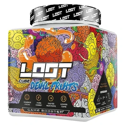 Abbildung von LOOT Game Booster Konzentration, Ausdauer, Reaktionsfähigkeit 50 Servings (400g) mit Koffein &amp; 20 einzigartigen Inhaltsstoffen Flow State Formel Devil Fruit