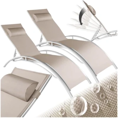 Abbildung von tectake Gartenliege 2er Set Gartenliege, Kombiset, 2 St., 2er, Textilene Gewebe