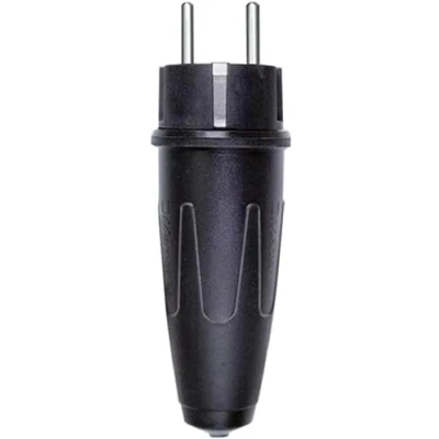 Abbildung von Schneider Electric Merten 122151 Gummi SCHUKO Stecker,Schutzkontakt Kupplung aus Vollgummi, bruchfest und formbeständig, schwarz