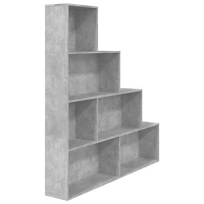 Abbildung von vidaXL Bücherregal Raumteiler Treppenregal Stufenregal Standregal Regal Raumtrenner Wandregal Aktenregal Betongrau 155x24x160cm Holzwerkstoff