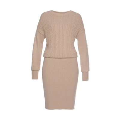 Abbildung von LASCANA Strickkleid, mit Zopfmuster, elegantes Herbst Winterkleid, Minikleid