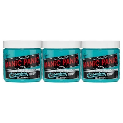 Abbildung von Manic Panic Sea Nymph Pastel Classic Creme, Vegan, Cruelty Free, Green Semi Permanent Hair Dye 3 x 118ml