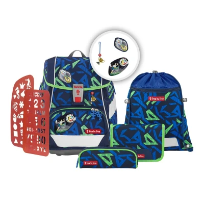 Abbildung von Step by 2IN1 PLUS Set 6TLG Schulranzen für Kinder, Größe: One Size, Soccer ben