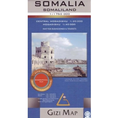 Abbildung von Gizi Map Somalia, Somaliland, Geographical Map: for Businessmen &amp; Tourists. with index. Relief elevation tints. tints