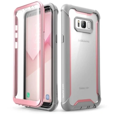 Abbildung von i Blason Samsung Galaxy S8 Plus Hülle [Ares] Handyhülle 360 Grad Case Robust Schutzhülle Cover mit eingebautem Displayschutz für + Plus, Pink 6.2 Zoll