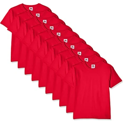 Abbildung von Fruit of the Loom Jungen Regular Fit T Shirt Kids 10 Pack shirt, Rot (Red 41), 7 8 Y (Herstellergröße: Y)