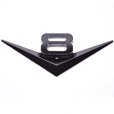 Abbildung von Garage SixtySix Metall Emblem Aufkleber V8 Schwarz