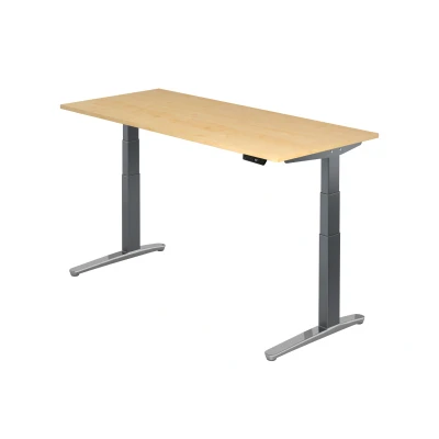 Abbildung von Hammerbacher Schreibtisch XBHM19 Ahorn/Graphit Kufe poliert