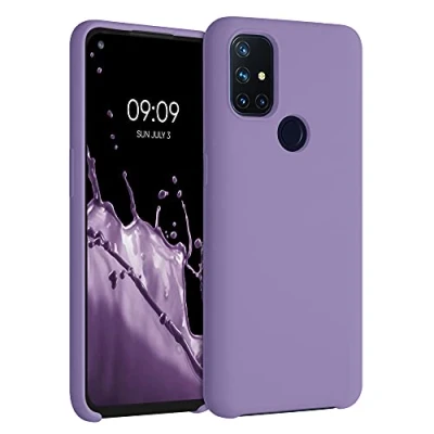 Abbildung von kwmobile Hülle kompatibel mit OnePlus Nord N10 5G Silikon Handy Case Handyhülle weiche Oberfläche kabelloses Laden Veilchen Lila